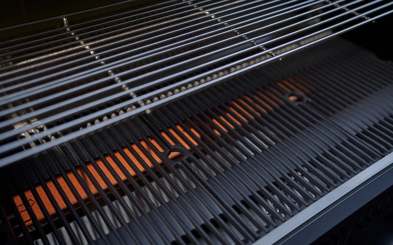 GrandPro L shape Outdoor Kitchen with Black CrossRay 4 Burner BBQ, Sink and Fridge