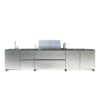 Hoppilif 3.6m Silver Outdoor Kitchen with BeefEater Proline and Sink-OutdoorLux