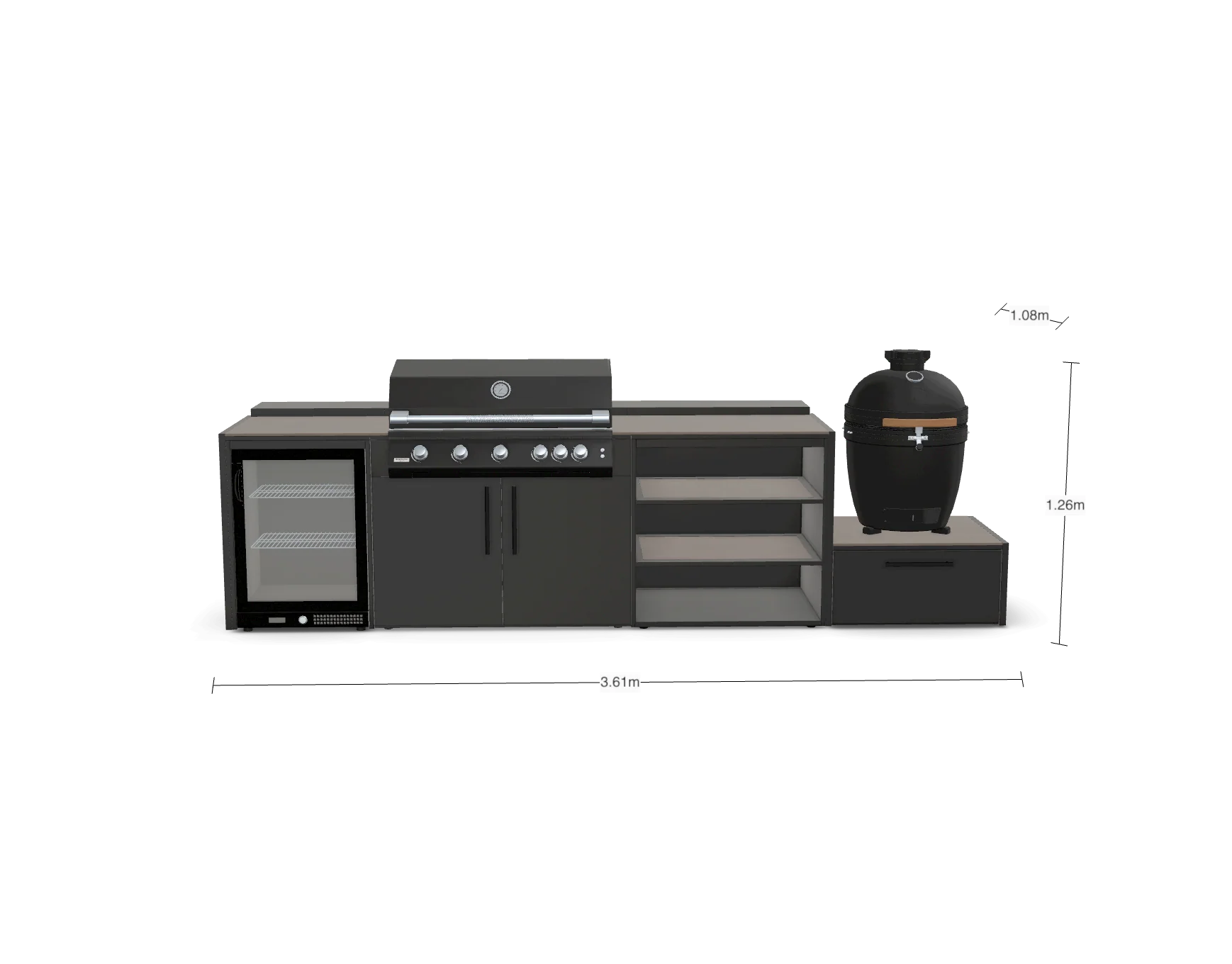 Blenheim Modular Outdoor Kitchen Single Wall S008 - OutdoorLux