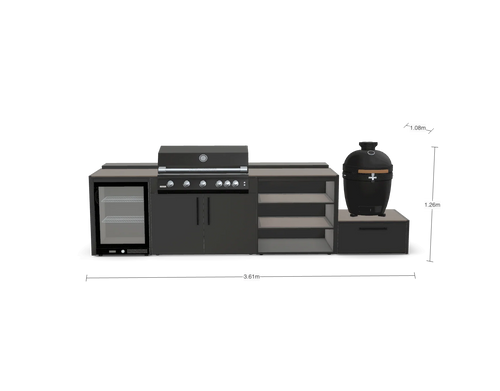 Blenheim Modular Outdoor Kitchen Single Wall S008 - OutdoorLux