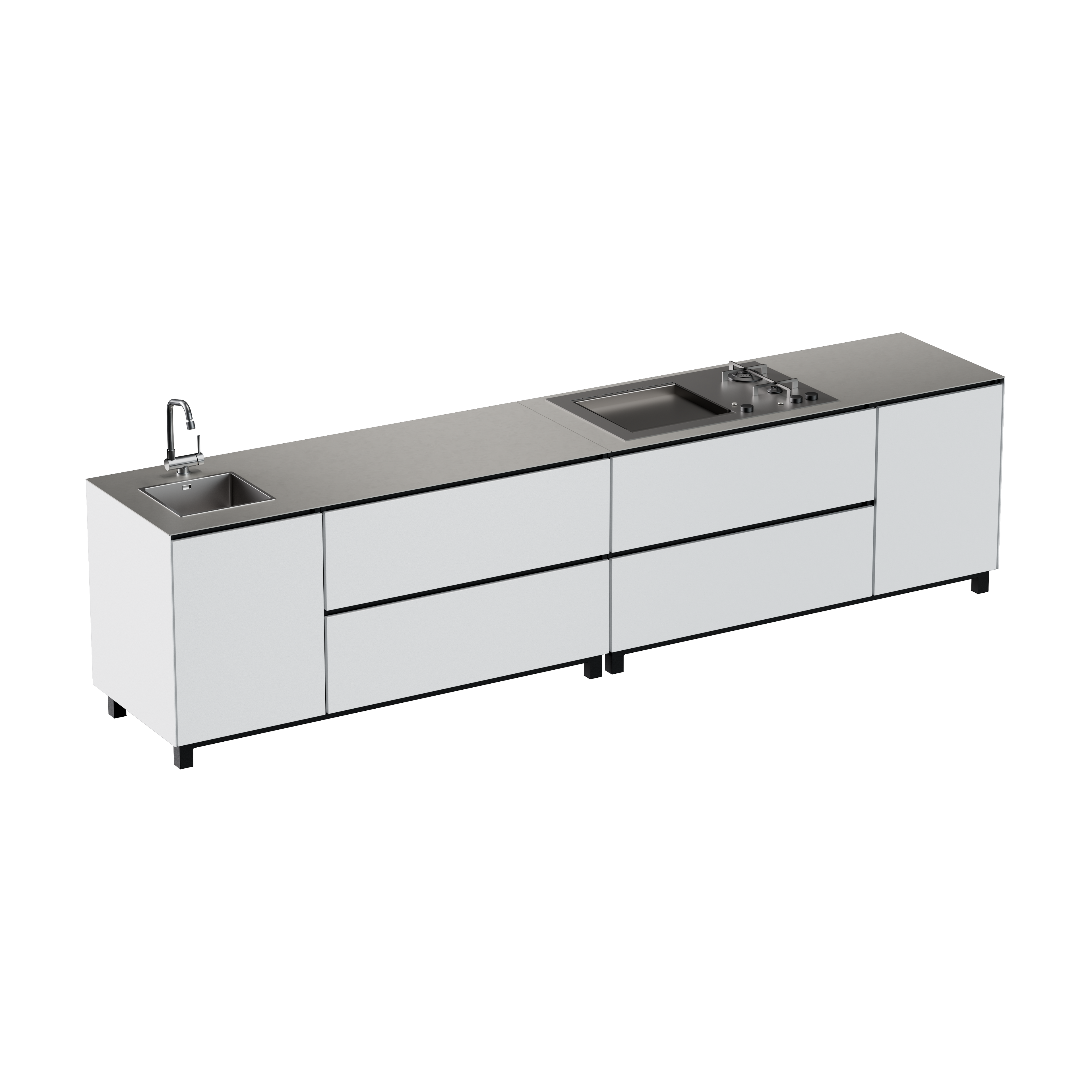 Hoppilif 3.6m Outdoor Kitchen with BeefEater Proline Grill and Sink-OutdoorLux