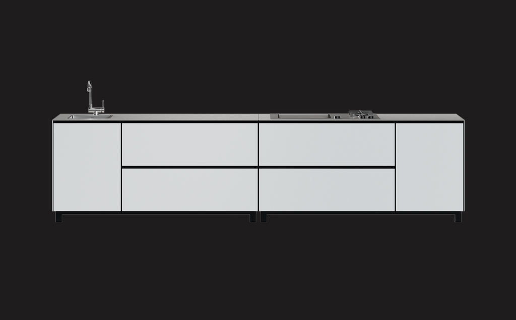 Hoppilif 3.6m Silver Outdoor Kitchen with BeefEater Proline and Sink-OutdoorLux