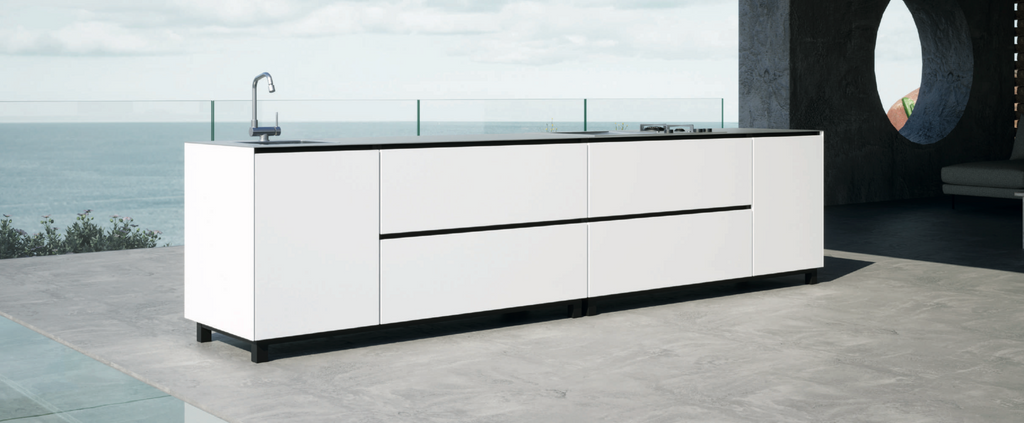 Hoppilif 3.6m Outdoor Kitchen with BeefEater Proline Grill and Sink-OutdoorLux