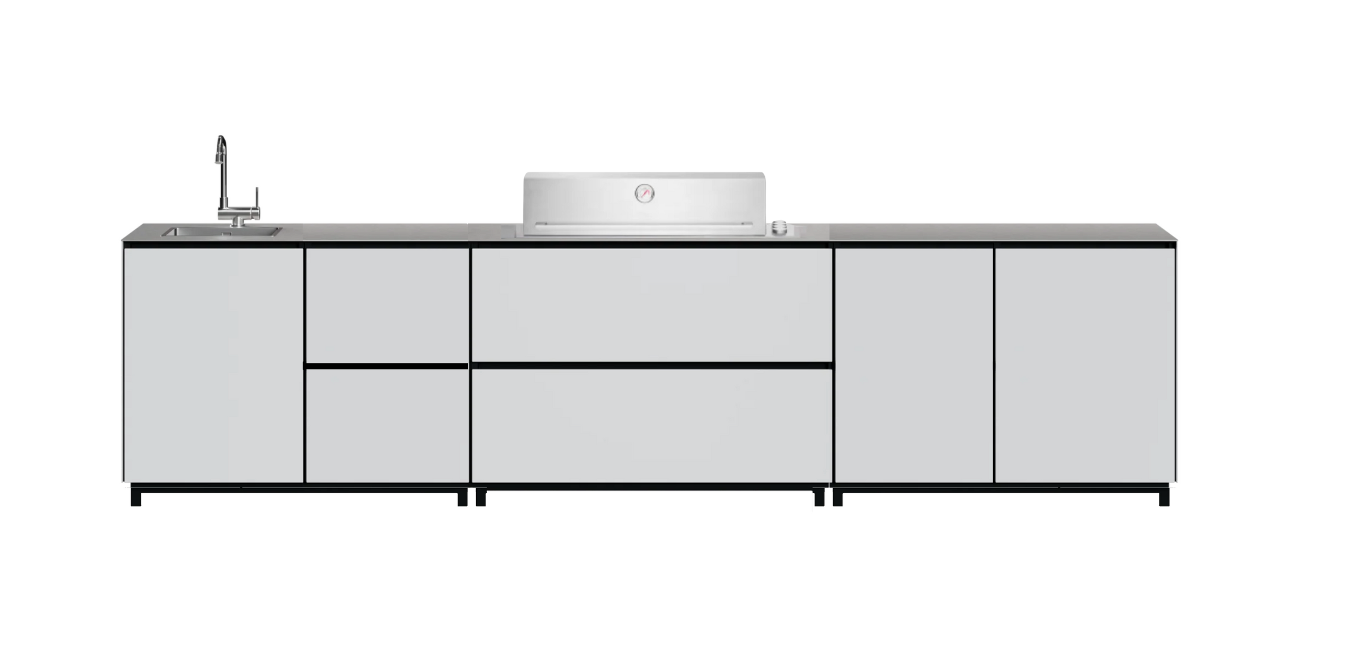 Hoppilif 3.6m Olive Green Outdoor Kitchen with BeefEater Proline-OutdoorLux