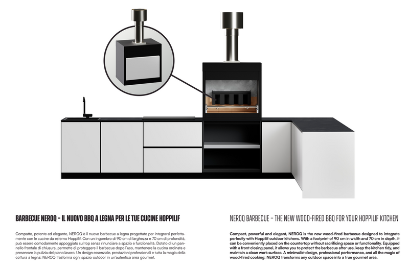 Hoppilif Outdoor Kitchen | L-Shape with On Counter Oven, & Sink – Brillant White (4.2 m x 3m)-OutdoorLux