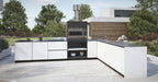 Hoppilif Outdoor Kitchen | L-Shape with On Counter Oven, & Sink – Brillant White (4.2 m x 3m)-OutdoorLux